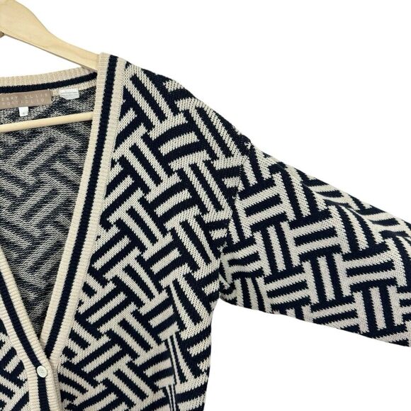 Vintage Perry Ellis Portfolio Small Cardigan Sweater Cotton V-Neck Womens - Picture 5 of 11